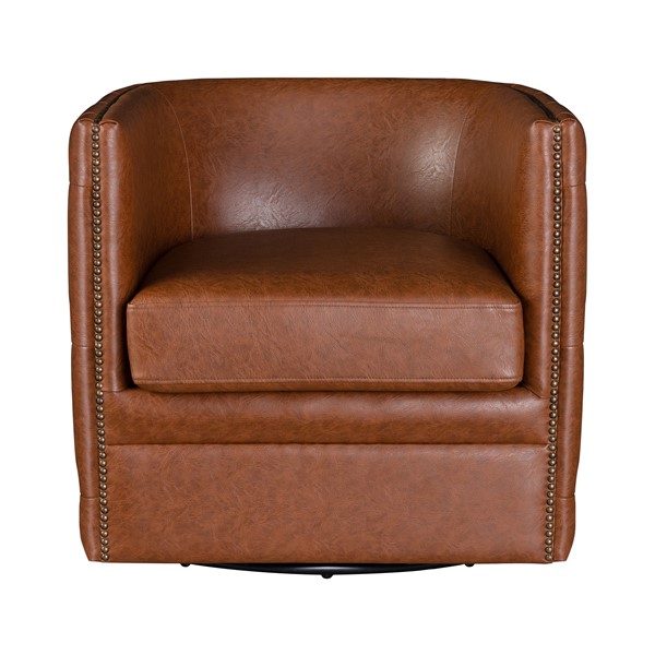 Madison Park Capstone Tufted Barrel Swivel Chair in Brown MP103-1226