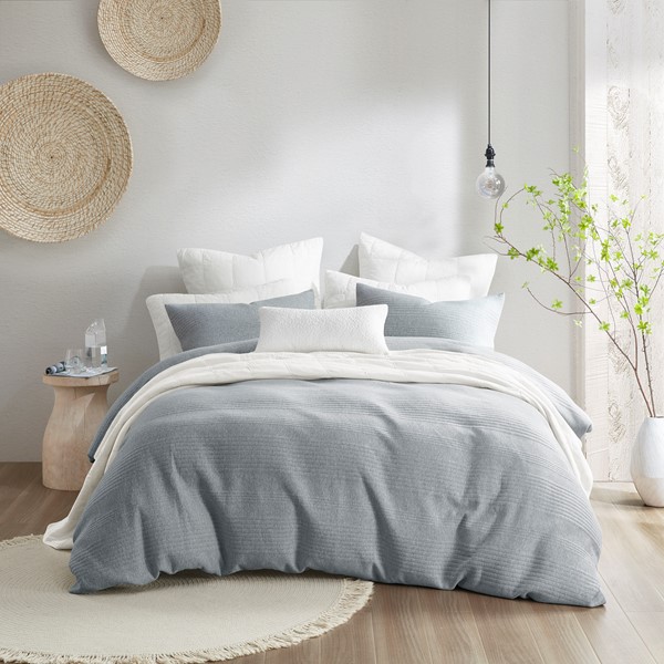 Croscill Casual Ellis 3 Piece Duvet Set in Heathered Gray, King/Cal King CCA12-0004