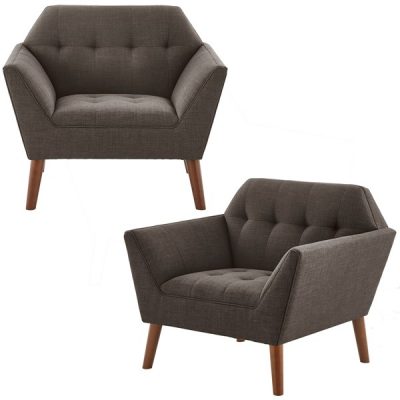 INK+IVY Newport Lounge Chair Set of 2 in Charcoal II110-0587