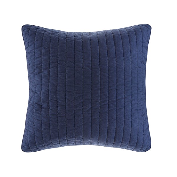 INK+IVY Camila Cotton Quilted Euro Sham in Navy, Euro Sham II11-1077