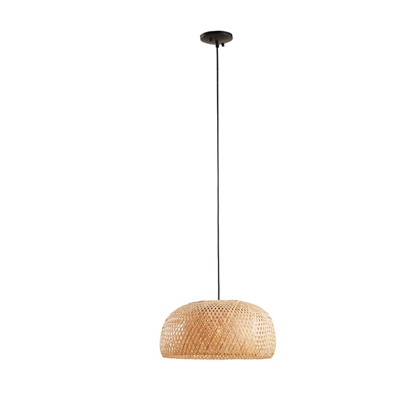 INK+IVY Astrid Bowl Shaped Bamboo Pendant in Natural II151-0135