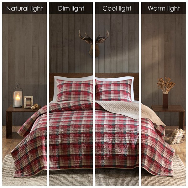 Woolrich Tasha Quilt Mini Set in Red, Full/Queen WR14-1785