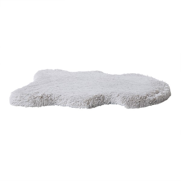 Friends Forever Friends Forever Puprug Faux Fur Orthopedic Dog Bed with Foam, Pup Faux Fur Rug with Removable Bed Cover in Grey, 30x40" PET63HM6013