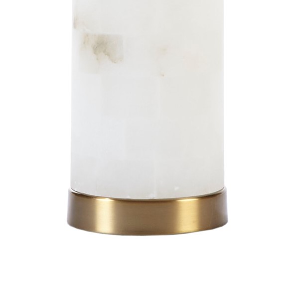 INK+IVY Prague Alabaster Table Lamp in White/Gold MP153-0144