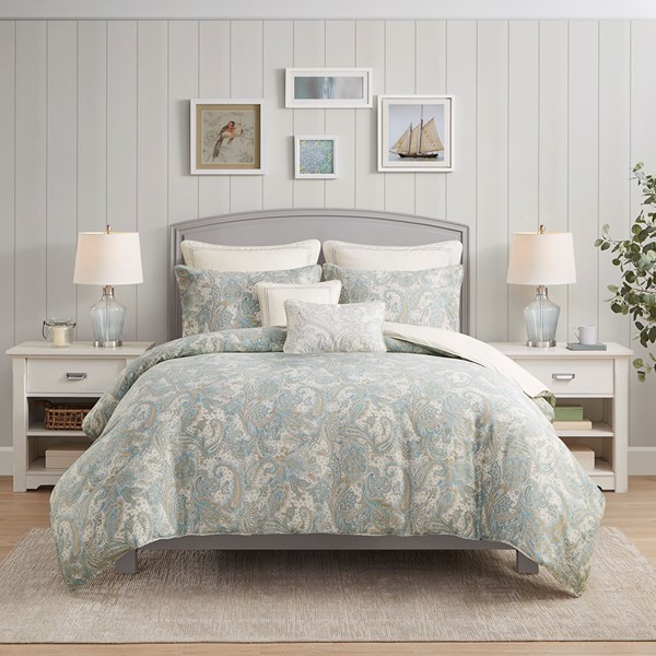 Harbor House Chelsea 3 Piece Cotton Duvet Cover Set in Blue, Full/Queen HH12-248