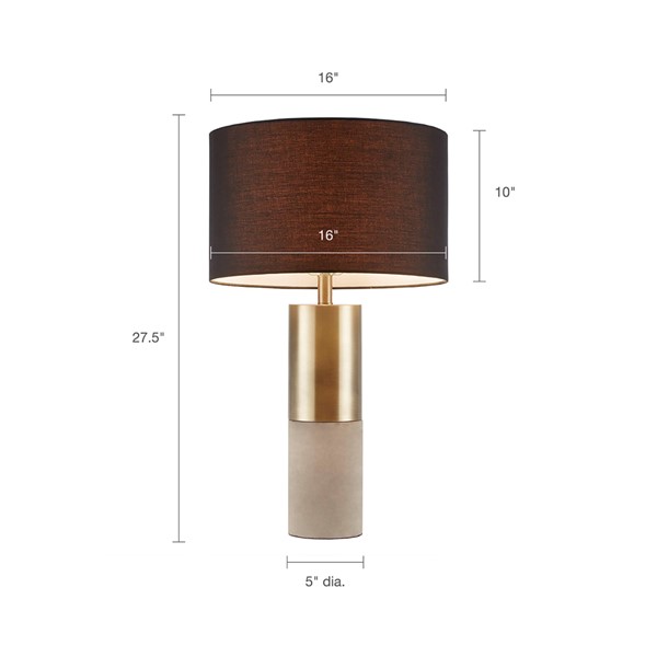 INK+IVY Fulton Concrete Table Lamp in Gold/Grey/Black MPS153-0079