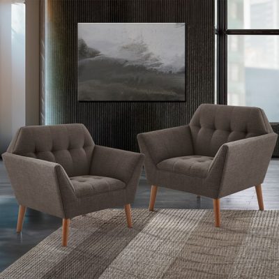 INK+IVY Newport Lounge Chair Set of 2 in Charcoal II110-0587