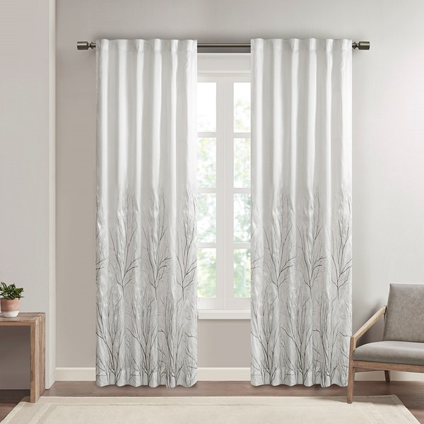 Madison Park Andora Curtain Panel in White, 50x95" MP40-718