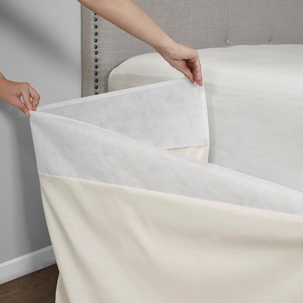 Madison Park Simple Fit Wrap Around Adjustable Bedskirt in Ivory, One Size MP11-5365