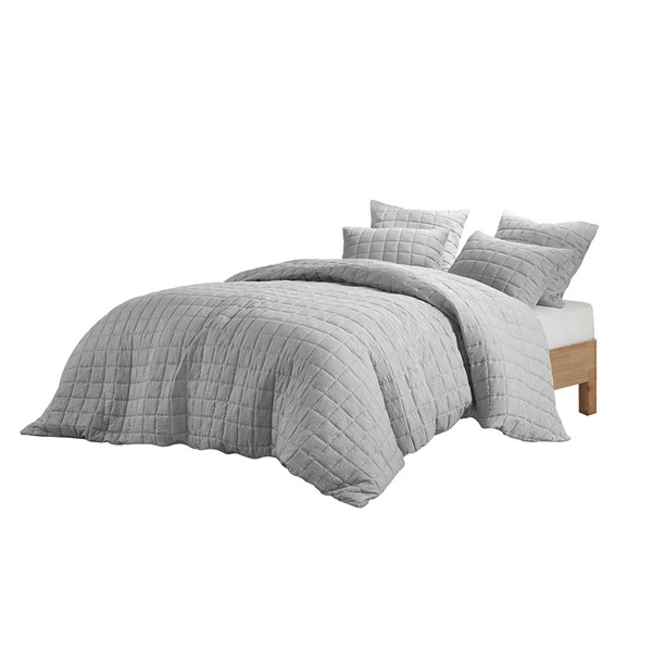 N Natori Cocoon Quilt Top Euro Sham in Grey, Euro Sham NS11-3662