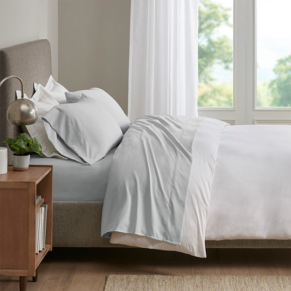 Sleep Philosophy Smart Cool Microfiber Sheet Set in Light Grey, Full SHET20-1185