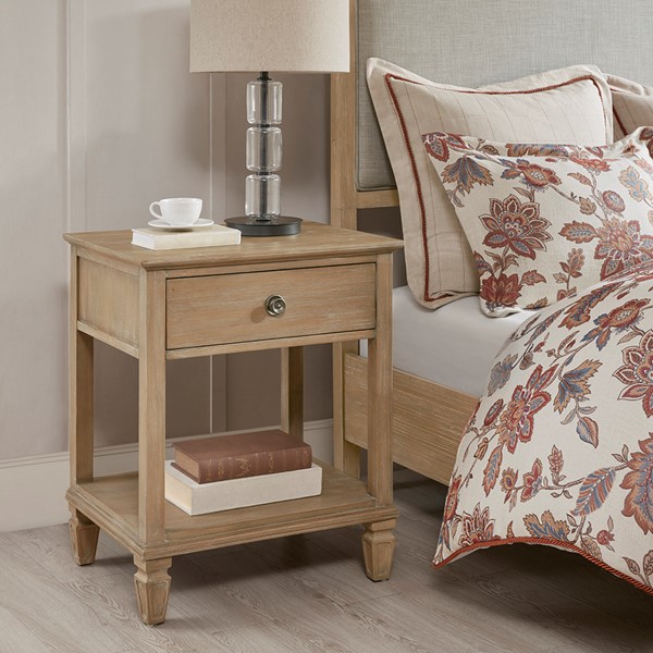 Madison Park Signature Victoria Bedside Table in Light Natural MPS136-0181