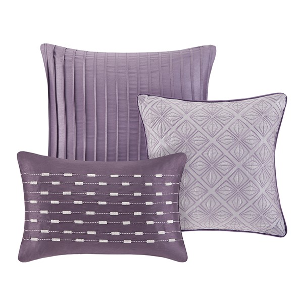 Madison Park Biloxi 7 Piece Comforter Set in Purple, King MP10-920