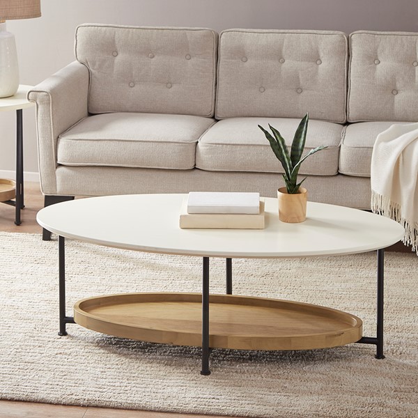 Madison Park Beaumont Coffee Table in White/Natural MP120-1097