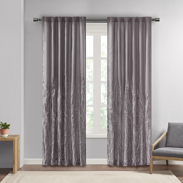 Madison Park Andora Curtain Panel in Grey, 50x84" MP40-1296