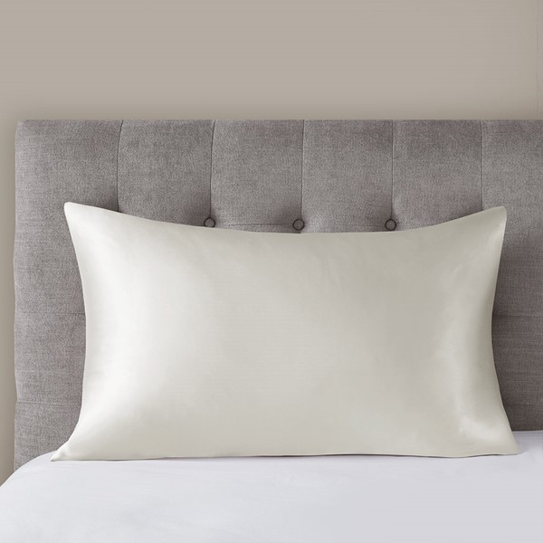 Madison Park 100% Mulberry Silk Pillowcase Single Piece in Ivory, King MP21-7479