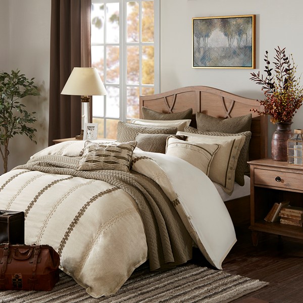 Madison Park Signature Chateau Comforter Set in Linen, King MPS10-208