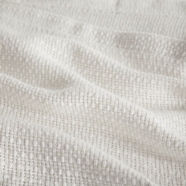 Madison Park Freshspun Basketweave Cotton Blanket in Cream, Full/Queen BL51N-0846