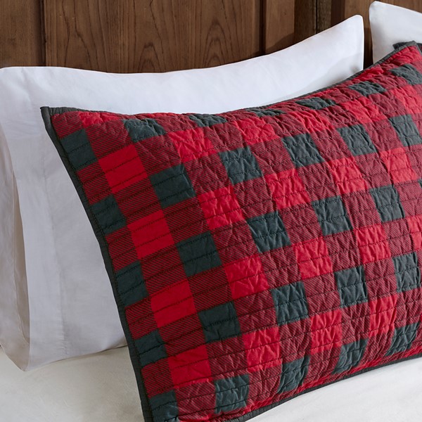 Woolrich Check Oversized Quilt Mini Set in Red, King/Cal King WR14-1784