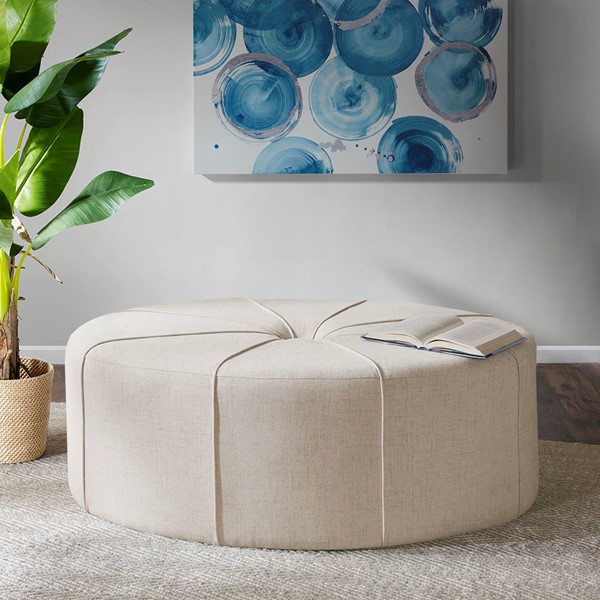 Madison Park Ferris Oval Ottoman in Cream MP101-0712