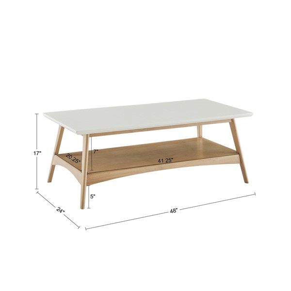 Madison Park Parker Coffee Table in Off-White/Natural MP120-1063