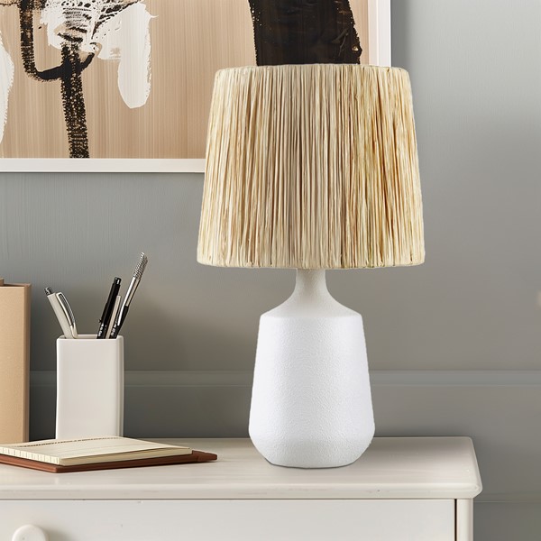 INK+IVY Ethra Ceramic Table Lamp in White II153-0161