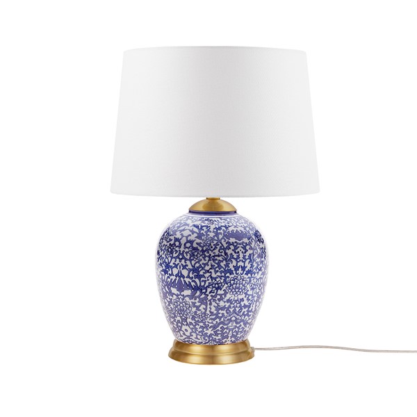 Martha Stewart Mystique Blue Ceramic Ginger Jar Table Lamp in Blue MT153-0077