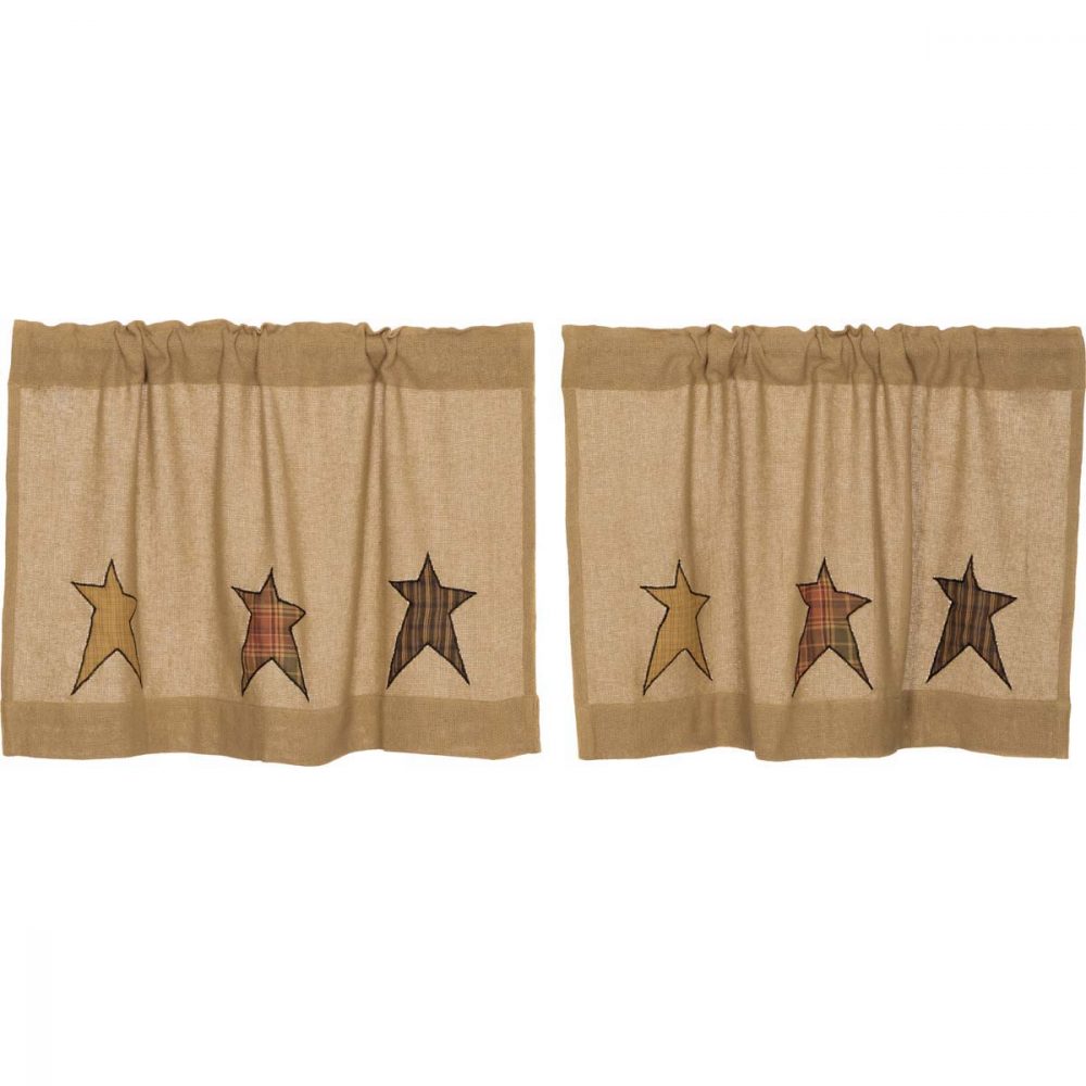 Stratton Burlap Applique Star Tier Set of 2 L24xW36