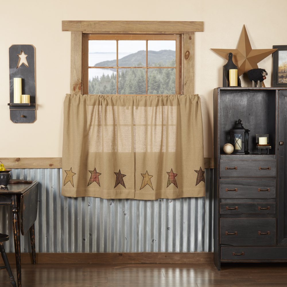 Stratton Burlap Applique Star Tier Set of 2 L36xW36