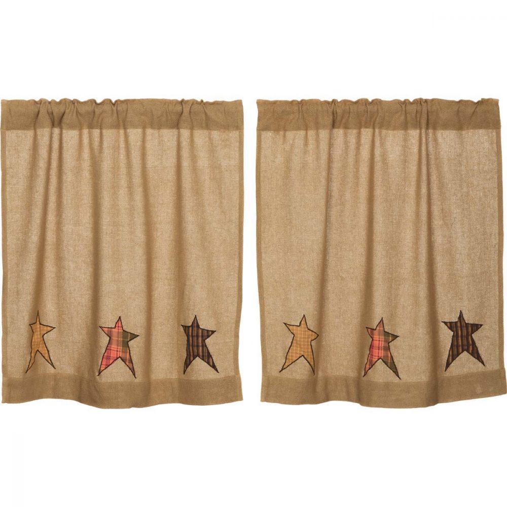 Stratton Burlap Applique Star Tier Set of 2 L36xW36