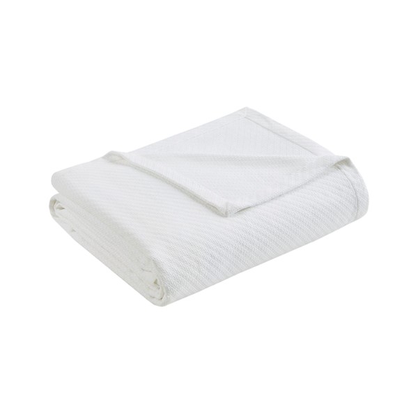 Madison Park Liquid Cotton Blanket in White, Twin BL51N-0611