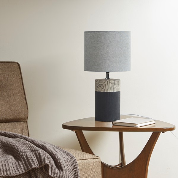 510 Design Nicolo Textured Ceramic Table Lamp in Black 5DS153-0037