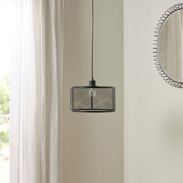 INK+IVY Jaxson Metal Mesh Pendant in Black II151-0115