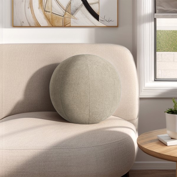 Chapel Hill Laguna Solid Round Ball Pillow in Light Taupe CH30-0037