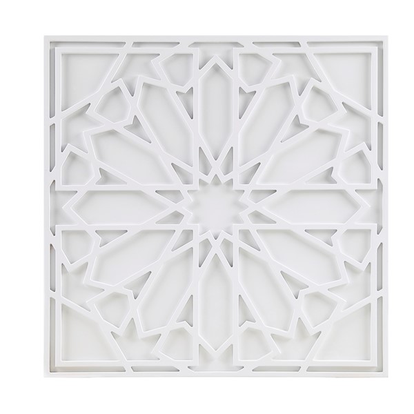 Madison Park Boho Notion White Medallion Wood Wall Decor in White MP95B-0252