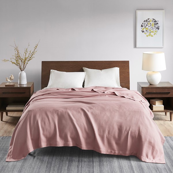 Madison Park 100% Certified Egyptian Cotton Blanket in Rose, Full/Queen MP51N-6364