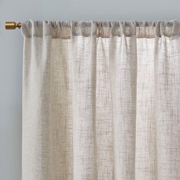 Madison Park Kyler Linen Blend Light Filtering Curtain Panel Pair in Natural, 2-PK 52x84" MP40-7985