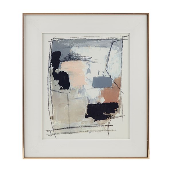 Madison Park Abstract Reveal Framed Glass and Gallery Matted Wall Art in Neutral MP95G-0286