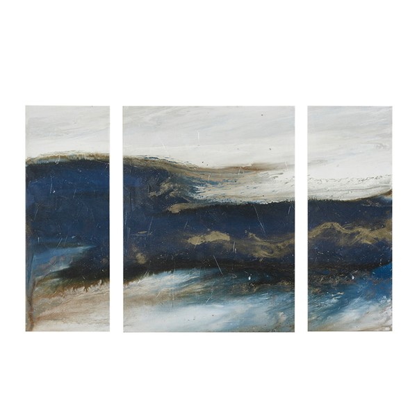 INK+IVY Rolling Waves Triptych 3-piece Canvas Wall Art Set in Blue II95C-0061