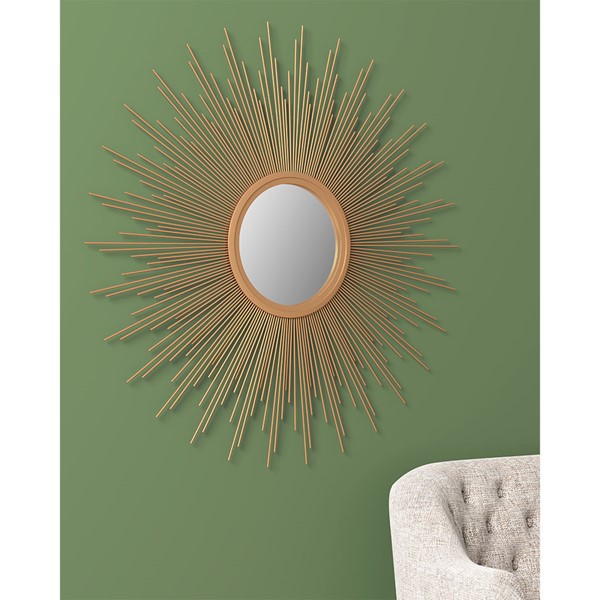 Madison Park Fiore Sunburst Wall Decor Mirror in Gold, 29.5" Dia MP160-0181