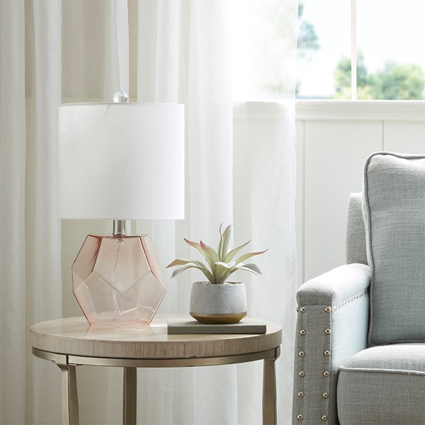 510 Design Bella Geometric Glass Table Lamp in Pink MP153-0204