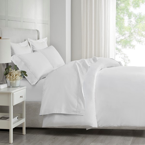 Madison Park 500 Thread Count Egyptian Cotton Deep Pocket Sheet Set in White, Queen MP20-8221