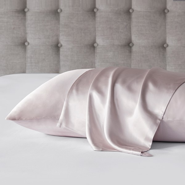 Madison Park 100% Mulberry Silk Pillowcase Single Piece in Pink, Queen MP21-7272