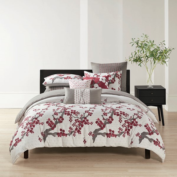 N Natori Cherry Blossom Duvet Cover Mini Set, Queen NS12-2005