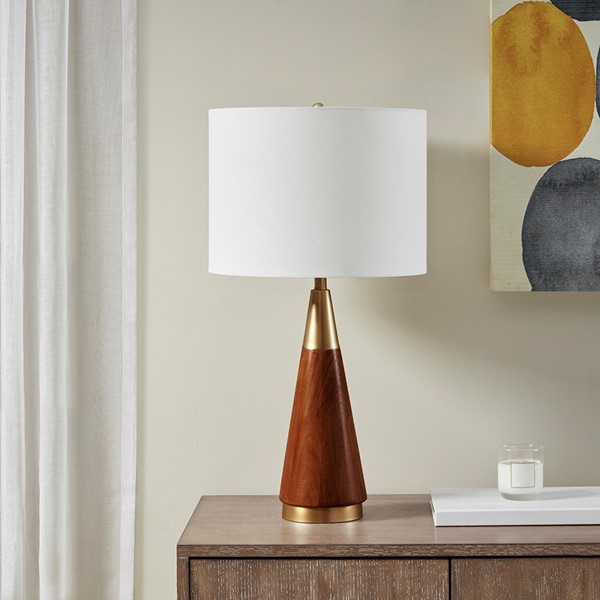 INK+IVY Chrislie Triangular Table Lamp in Gold/Brown II153-0006