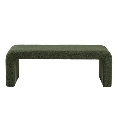 INK+IVY Steve Boucle Waterfall Bench in Green, 52"W II105-0596