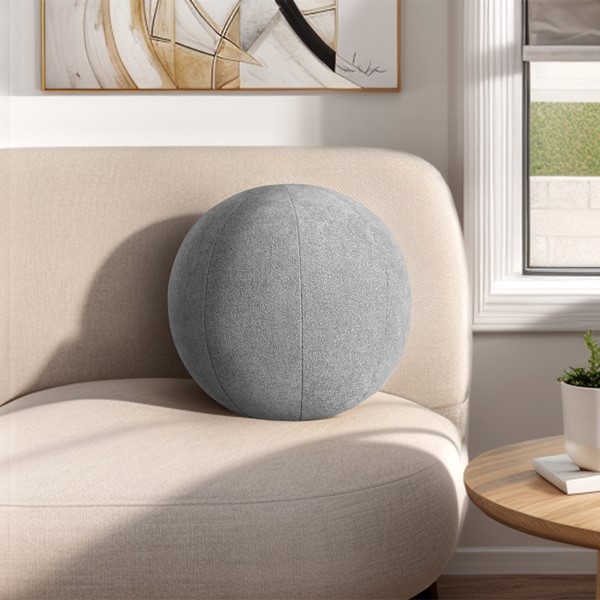 Chapel Hill Gabriella Solid Round Ball Pillow in Light Grey CH30-0036