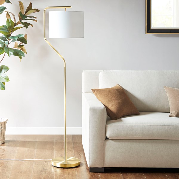 510 Design Aster Angular Arched Metal Floor Lamp in Gold FB154-1164