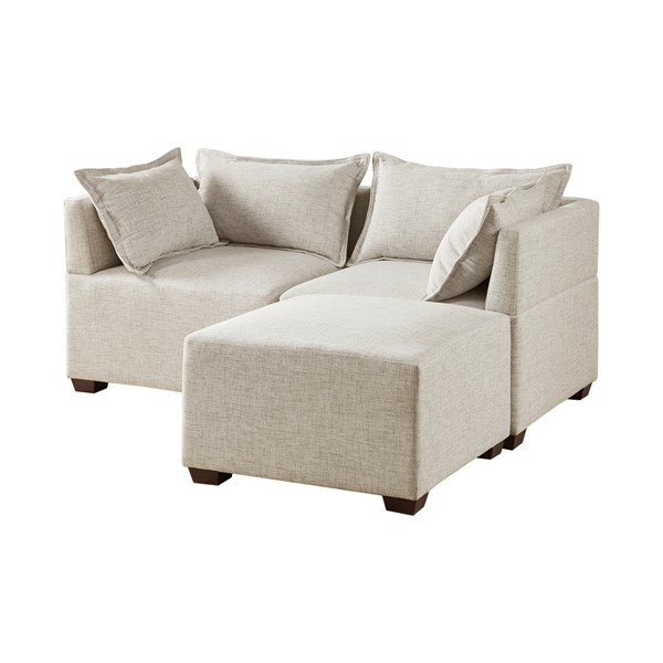 INK+IVY Molly 3-Piece Modular L-Shape Sofa in Linen II90-0557