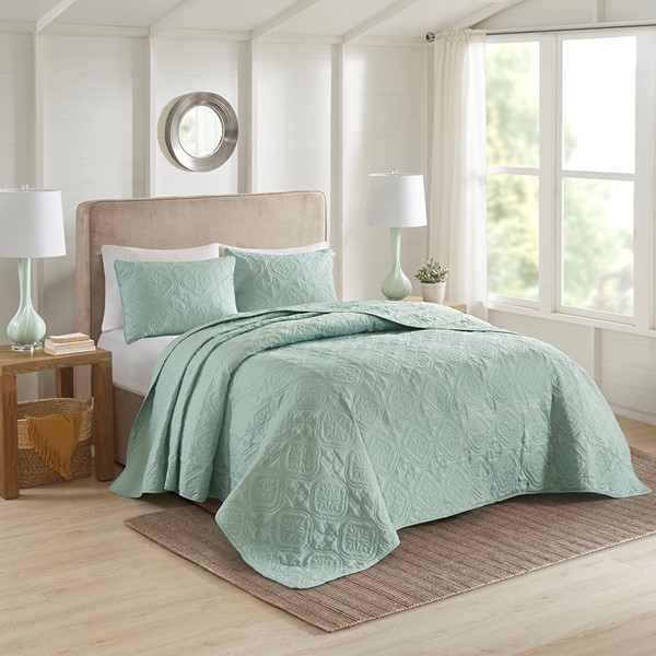 510 Design Oakley 3 Piece Reversible Bedspread Set in Seafoam, King/Cal King 5DS13-0171